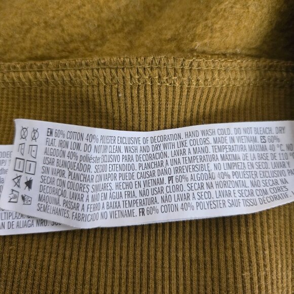 Forever 21 Army Green Brown Cropped Fleece Hoodie Medium - Picture 8 of 8
